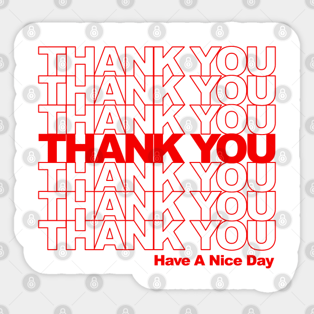 Thank You Bag Sticker by UselessRob